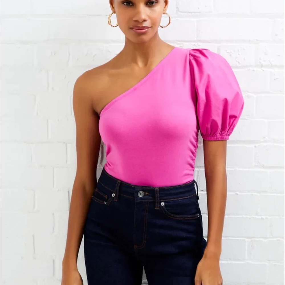 French Connection, one shoulder top.